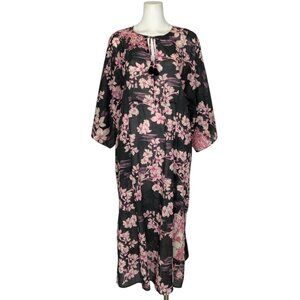 Johnny Was House On The Hill Kaftan Dress M Floral Midi Resort MISSING LINING